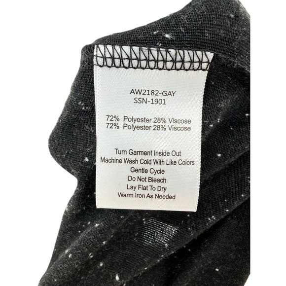 ATM Black Speckled Muscle Tee Maxi Dress Side Slits Pocket Casual Relaxed Travel - Picture 7 of 10